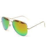 UV400 uomini specchio d'argento occhiali da sole pilota in metallo protegge i vetri